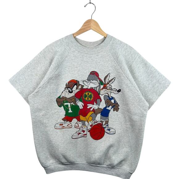 Vintage Looney Tunes Basketball Short Sleeve Crewneck XL - Picture 1 of 7